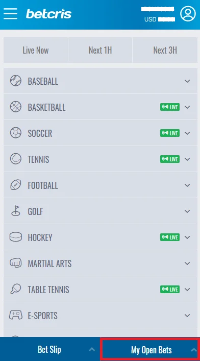 Betcris Zrzut ekranu 1